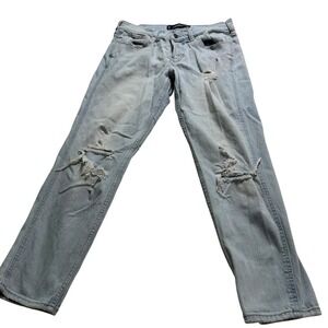 Hollister Vintage‎ Boyfriend Jeans Wms 3 /W26 Light Blue Distressed Ripped Denim